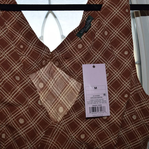 NWT Wild Fable Women's Woven Copper Check Slip Dress Size M - Picture 5 of 5